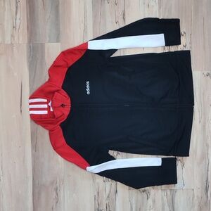 Adidas Full Zip Jacket Size 5 Classic Black Red White EUC